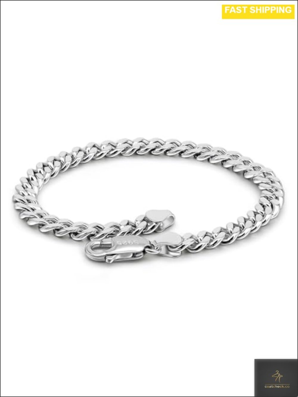Italian Sterling Silver Cuban Link Bracelet 3MM Solid 925 Unisex Cuff